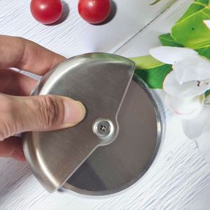 Couteau à pizza rond en acier inoxydable avec couvercle, accessoires de pâtisserie, <span class=keywords><strong>roulette</strong></span> à pâte, coupe-pâte à pizza - Product Image 3