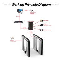 Puerta Rápida con Reconocimiento Facial para Control de Acceso a Gimnasios, Motor sin Escobillas DC24V, Anti-Embestida de Cola, Código QR, RFID, Apertura en 0.6s, Impermeable IP52
