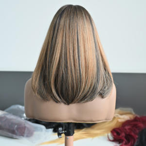 Parrucca Sintetica Bob Liscia all'Ingrosso con Attaccatura <span class=keywords><strong>Naturale</strong></span>, Resistente al Calore, Senza Colla, per Donne, Parrucca di Alta Qualità - Product Image 3