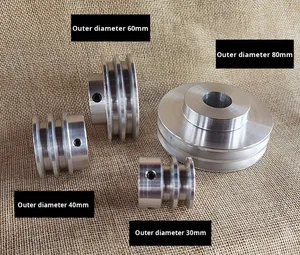 Puleggia a doppia gola in lega di alluminio per cinghia trapezoidale, lavorazione di precisione, ruota motrice, larga 7, piccola, personalizzabile - Product Image 5