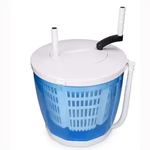 European Patented portable manual handle wash and spin basket for camping