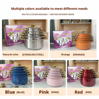 Ensemble de 10 casseroles colorées en acier inoxydable, ustensiles de cuisine faciles à nettoyer, ensemble de cuisine de luxe