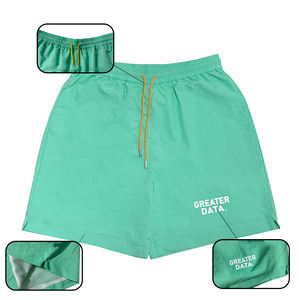 High Quality Custom Embroidery Logo Men's <b>Nylon</b> <b>Shorts</b> Breathable Mesh Lining Casual Style Mid Waist Solid Pattern Worsted - Product Image 5