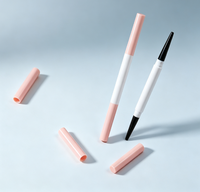 Tube de crayon à sourcils et eye-liner double embout personnalisé à rotation automatique, emballage cosmétique vide rechargeable, avec logo personnalisé