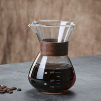 En gros, Ensemble de cafetière en verre pour infusion manuelle, pour usage domestique, avec filtre à café en verre à oreilles de suspension