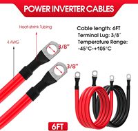 Cables de Inversor de Batería de Cobre Puro de 4AWG, Aptos para Automóviles, Sistemas Solares, Embarcaciones Marinas, Autocaravanas y Motocicletas