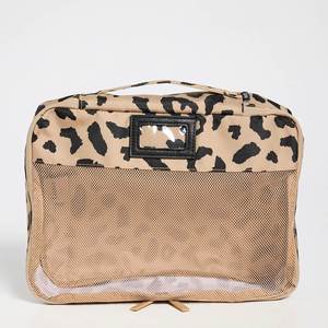 Bolsa Organizadora de Cosméticos Portátil con Cierre de Cremallera y Asa Suave, Diseño de Leopardo, Ecológica, Personalizada, para Mujer - Product Image 1