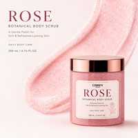 Gommage corporel à la rose, label privé, sur mesure, biologique, naturel, au sucre de fruits, exfoliant, éclaircissant, hydratant, fabrication OEM