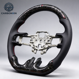 Volant sport à 3 branches en fibre de carbone forgé sur mesure pour Mustang GT 350 S550 S650 S197 Ecoboost 2005-2009 2024 2019 - Product Image 4
