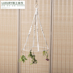 ตะกร้าตากสมุนไพรแบบถักมือ เชือกฝ้าย ตะขอแบบวงกลม เป็นมิตรกับสิ่งแวดล้อม - Product Image 5