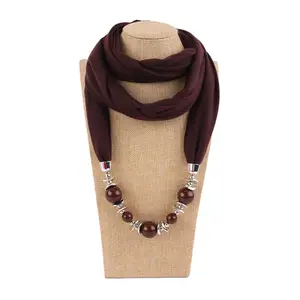 16 modèles vente directe d'usine hiver femmes écharpe avec perles bijoux foulards ethniques