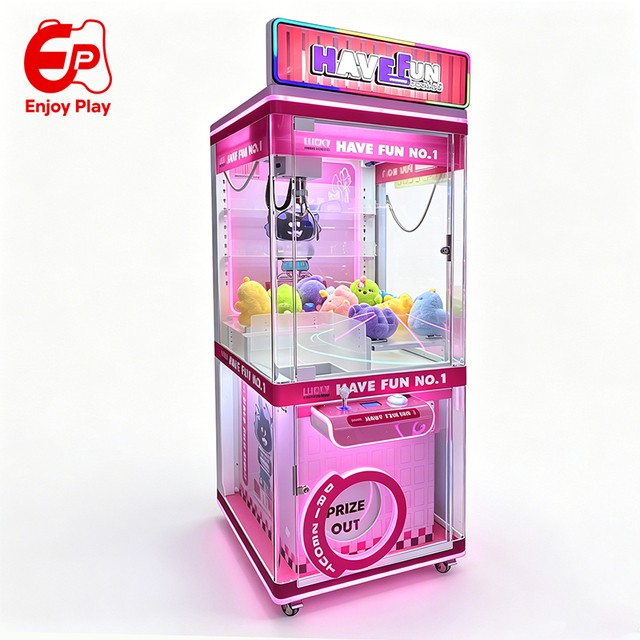 Enjoy Play HAVE FUN Commercial Mini Claw Machine Coin Operated Acrylic Glass Arcade Game for Plush Toys in Mall Game Rooms