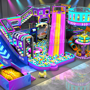 Aire de jeux intérieure commerciale populaire pour enfants, équipement de parc d'attractions, zone de <span class=keywords><strong>trampoline</strong></span> avec toboggan et piscine à balles - Product Image 1