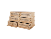 Bois Rotin Commode Organisateur Table Ensemble Commode Commode Commodes 6 Tiroirs Chambre Meubles Blanc pour Chambre Moderne