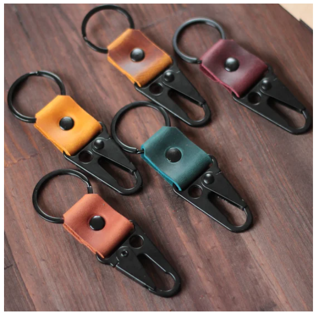 YY Genuine Leather Keychain with Hook