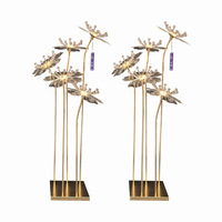 Nouvelles lampes de chemin en fer forgé à thème mariage blanc chaud, fleurs acryliques lumineuses pour centres de table, lampes de sol décoratives pour lieux événementiels