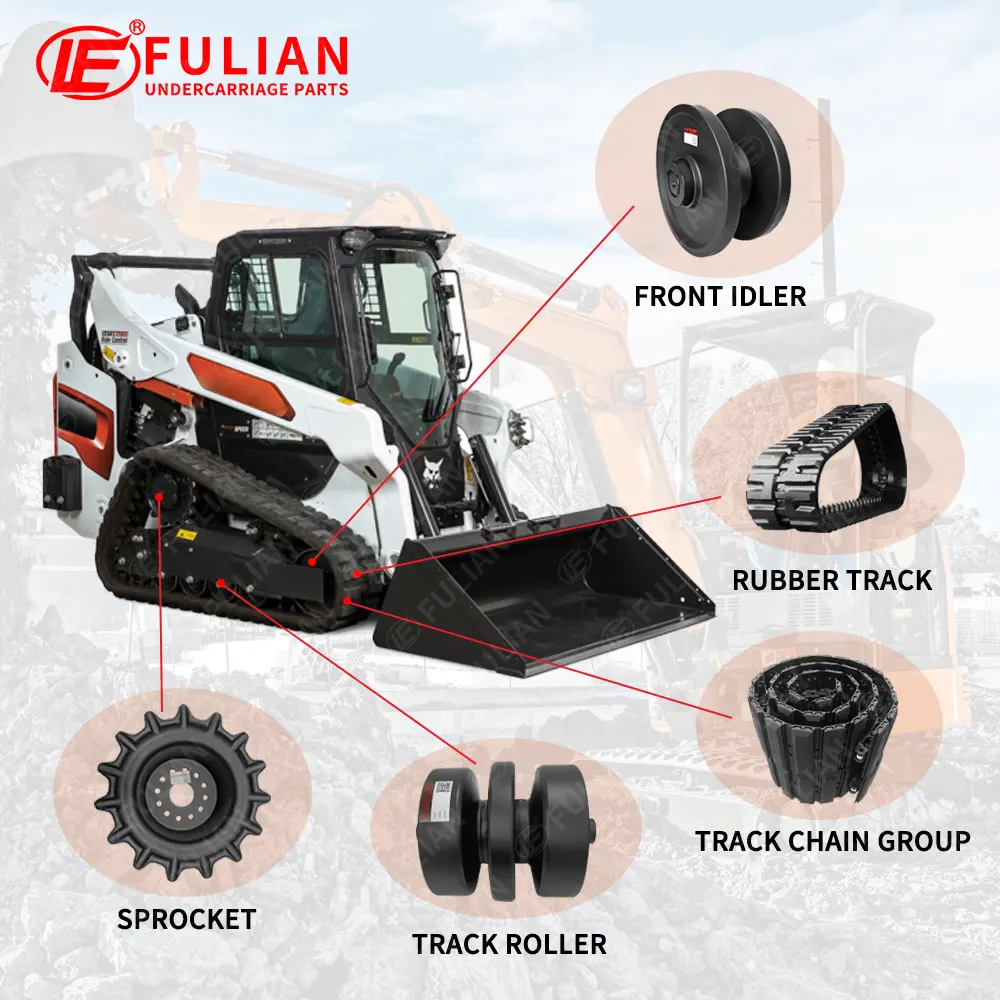 Compact Track Loader Peças de rodagem Rubber Track Bottom Roller Sprocket tensor dianteiro tensor traseiro PARA Bobcat MT T Series