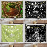 Premium Ambiance Arbre Vie Série Décoration de La Maison Chambre Esthétique Affiche Couverture Tapisseries Médiation Yoga Pique-Nique Tapis