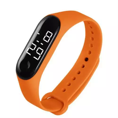 Цифровые светодиодные часы с силиконовым ремешком
