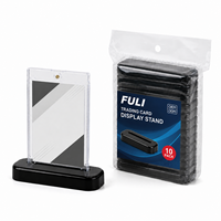 Support de Présentation de Cartes à Collectionner Personnalisé avec Logo, Base Noire Rectangulaire Arrondie avec Emplacement pour Porte-Cartes Magnétique en Acrylique – Vente en Gros