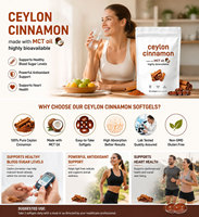 Gélules de cannelle de Ceylan personnalisées avec logo OEM et huile MCT pour le soutien du métabolisme, de la santé cardiaque et antioxydante, 60 gélules