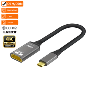 <span class=keywords><strong>Adaptateur</strong></span> court en alliage d'aluminium 4K 60Hz Type C vers <span class=keywords><strong>HDMI</strong></span> femelle, convertisseur vidéo <span class=keywords><strong>HDMI</strong></span> 2.0 pour ordinateur portable, téléphone, téléviseur HD, projecteur - Vente en gros - Product Image 1