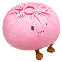 Lot de 2 oreillers en peluche Bao Bun mignons, jouets en peluche en forme de boulette vapeur avec jambes et visage clignotant, vente en gros pour cadeaux d'enfants et boutiques