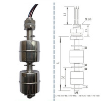 Contrôleur de niveau d'eau magnétique latéral en acier inoxydable SUS304, interrupteur à flotteur 24V CC, détecte la faible pression/le niveau plein