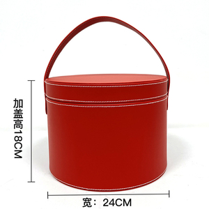 Caja de regalo de fiesta de bebé, cestas de regalo de dama de honor de boda, tapa de <span class=keywords><strong>mano</strong></span> de cuero, organizador para abrazar, cestas de cubo - Product Image 3