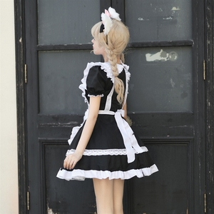 Vestido <span class=keywords><strong>de</strong></span> sirvienta original en blanco y negro, lindo estilo Lolita, uniforme <span class=keywords><strong>de</strong></span> cafetería, <span class=keywords><strong>para</strong></span> mujer, talla <span class=keywords><strong>grande</strong></span> - Product Image 4