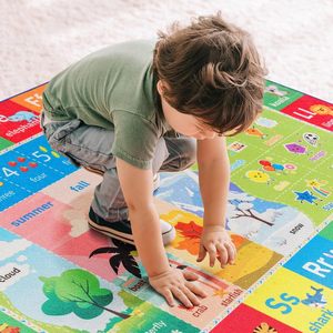 3x5 <span class=keywords><strong>Tapis</strong></span> en polyester moderne fait à la machine pour enfants <span class=keywords><strong>Tapis</strong></span> de maison lavable <span class=keywords><strong>Tapis</strong></span> de jeu éducatif <span class=keywords><strong>Alphabet</strong></span> Numéros Saisons Formes Apprentissage - Product Image 5