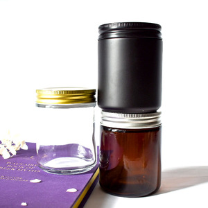 LZ amber 8oz candle jars in bulk amber candle container with lid matt black candle jars