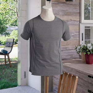 T-shirt de sport décontracté pour homme, 100% coton, manches courtes, coupe oversize et bio, grande taille, uni, broderie, tissu tricoté 180g - Product Image 2