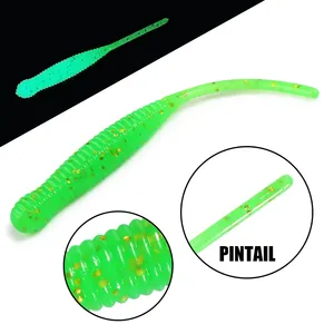 Spinpoler señuelo de pesca Pin Tail Ajing Worm 44mm cebo suave <span class=keywords><strong>Dropshot</strong></span> Rock Fishing Shad TPR Glow Soft Jig Wobbler agua salada - Product Image 3