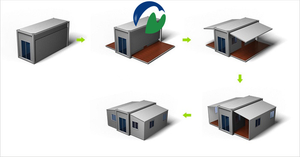 Nhà ở di động hiện đại, dạng container gấp gọn, làm từ tấm panel thép rời MCG, có thể mở rộng, lắp ghép sẵn, kiểu nhà nhỏ, nhà ở mô-đun, phòng khách - Product Image 4