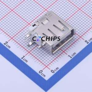 906-452A1012D10200 USB Connector Through hole Component (THT) Connector Type-A USB 2.0 Female Side Insert - Product Image 1