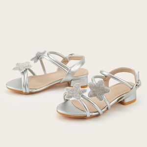 Sandali con Tacco Alto per Bambine, Nuova Collezione Primavera 2026, Tacco Grosso con Diamanti e Stelle, Moda Casual - Product Image 3