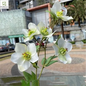 Vente flash Fleurs de Noël artificielles décoratives en soie Hellebores - Product Image 6