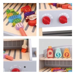 Happy Earth-Juego de parrilla de madera Juego de barbacoa Juego de cocina Juego de rol Cocina Juguetes de aprendizaje para la diversión de la fiesta de picnic - Product Image 4