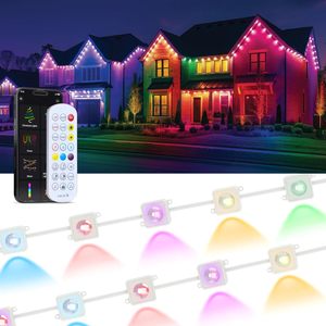 Lumière de Noël extérieure à LED RGBW 12V IP68 en PVC avec rail en aluminium et contrôleur, garantie 5 ans - Product Image 1