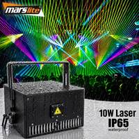 IP65 10 w 30w RVB Étanche Laser Lumière Ciel Laser Spectacle ILDA Système DJ Équipement Animation Projecteur 10 Watt Lumière Laser Extérieure