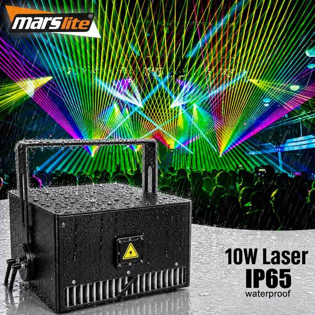 IP65 10w 30w RGB Waterproof Laser Light Sky Laser Show ILDA System DJ Equipment  Animation Projector 10 Watt Outdoor Laser Light