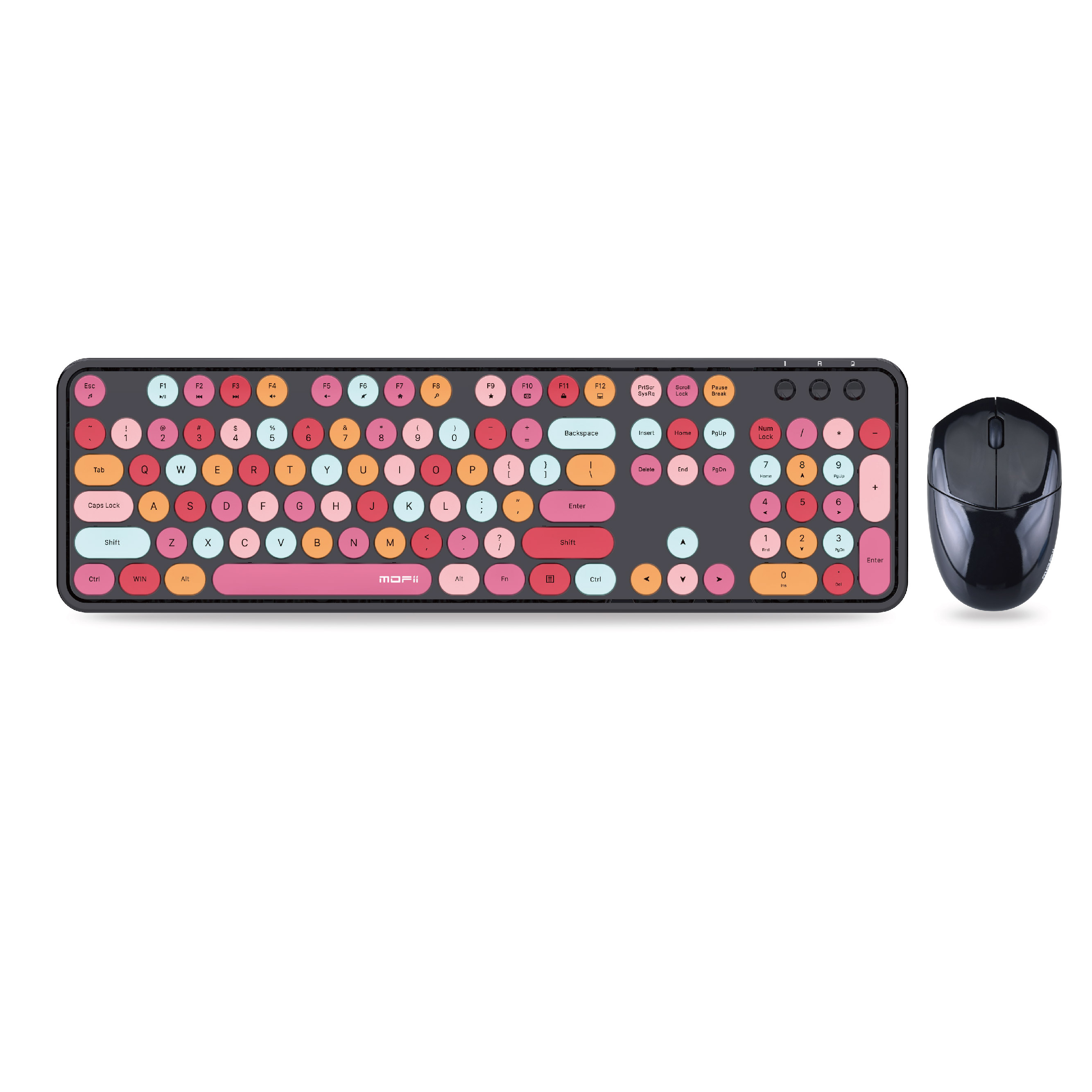 SMK-623398AG прямые оптовые поставки от производителя разноцветные колпачки Ретро беспроводная клавиатура и мышь комбо набор