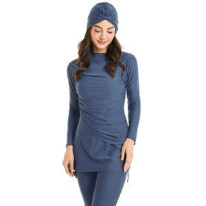 Mulheres Muçulmanas Senhoras Modesto Islâmico Cobertura Completa 3-pc Swimsuit Burquíni Burqini Beachwear - Product Image 2