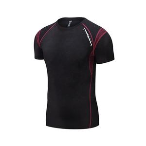 Kaus Gym abu-abu kasual kaus ukuran besar cepat kering kustom pakaian olahraga kebugaran pria - Product Image 4