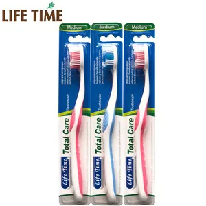 Cepillo de dientes de plástico para adulto, calidad, cartón maestro, limpiador de dientes familiar medio, nailon ISO BSCI BRC