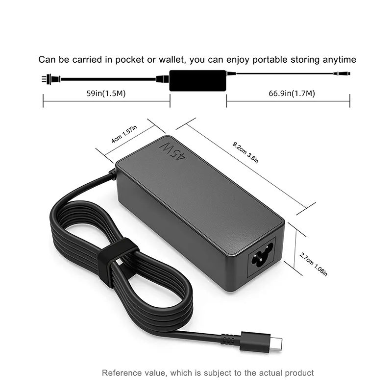 Adaptador de CA USB Tipo-c carga rápida 3.0 pd carregador 45w para tablet portátil Carregador Para lenovo