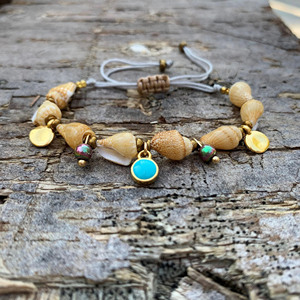 Bracelets de coquillages île <span class=keywords><strong>égée</strong></span> coquillage charmes bracelets de plage grecs mariage d'été bijoux bohème - Product Image 3