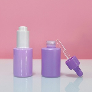 Skin Care Packaging Serum Bottle 1oz 30ml Frosted Empty Flat Shoulder Hair Eye Essential Oil Press Dropper Bottles Glass - Product Image 2