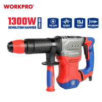 Taladro percutor rotatorio WORKPRO de 26 mm con velocidad variable, 1300 W, con cable, compatible con OEM